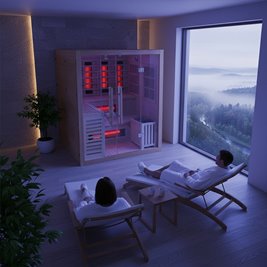 Sauna Combo na podczerwień + fińska 4-osobowa 160x160 cm Helsi3 6KW