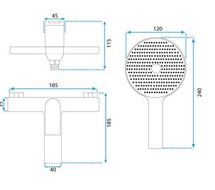 Złota bateria wannowa Avalon Rea
