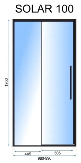 Drzwi prysznicowe szerokość 100 cm złote Solar Gold Rea