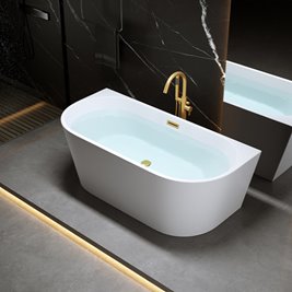 Wanna wolnostojąca przyścienna złote szczotkowane wykończenie 140 cm Lena Hydrosan
