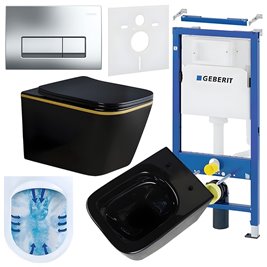 Zestaw podtynkowy stelaż GEBERIT DUOFIX + miska RAIN-BL-GL-RIM-03 + przycisk DELTA 50 chrom