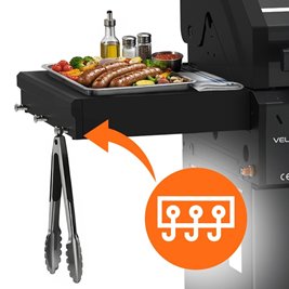 Grill gazowy ZEUS-A kolor czarny ruszt żeliwny moc 8,5 kW + pokrowiec + palnik boczny zdjęcie 19