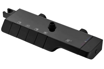 Czarny zestaw prysznicowy z wylewką i termostatem Rob Rea