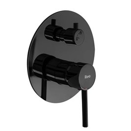 Czarny połysk zestaw prysznicowy podtynkowy Lungo Rea