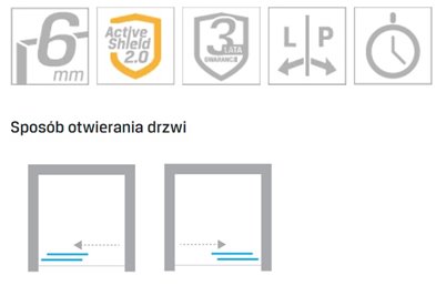 Drzwi prysznicowe rozsuwane 110 cm D-0182A Corrina New Trendy