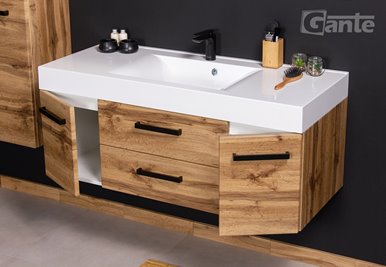 Szafka wisząca z umywalką 120 cm kolor dąb naturalny 50/C seria Fokus Loft Gante