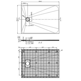 Czarny brodzik prysznicowy prostokątny o strukturze kamienia 120x90 cm Riko Hydrosan
