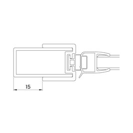 Profil poszerzający do drzwi wnękowych oraz do kabin kolekcji Reflexa Black , Softi Black montaż od uszczelki magnetycznej PP-0015