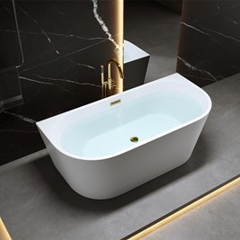 Wanna wolnostojąca przyścienna złote wykończenie 150 cm Lena Hydrosan