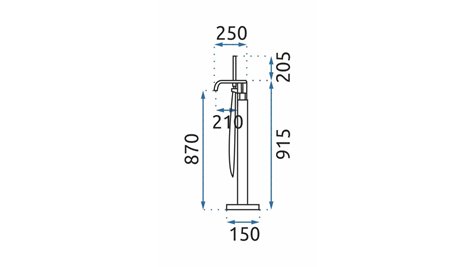 Czarna matowa bateria wannowa wolnostojąca Carat Rea