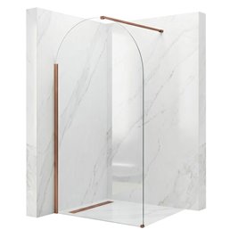 Miedź szczotkowana zaokrąglona ścianka prysznicowa Heaven Rea 90 cm Brush Copper