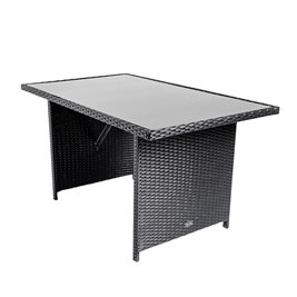 Zestaw mebli ogrodowych z technorattanu narożnik, stół, pufy Toledo