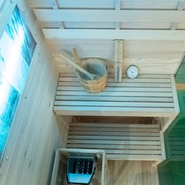 Sauna fińska 2 osobowa wysokotemperaturowa 3,5KW Harvia 120x120 cm Lark1