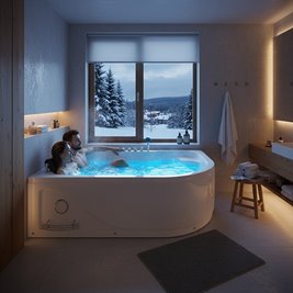 Wanna z hydromasażem asymetryczna Carmen 631 P 180x120