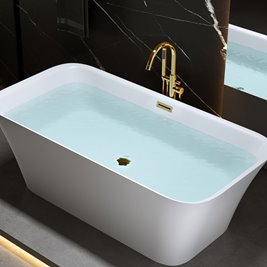 Wanna wolnostojąca złoty przelew oraz korek prostokątna 150 cm Viana Hydrosan