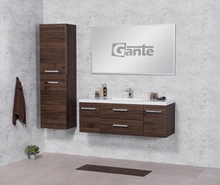 Szafka łazienkowa wisząca z umywalką 120 cm 39/2 Fokus kolor orzech