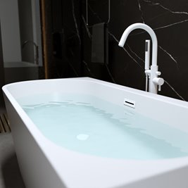 Wanna przyścienna biały przelew oraz korek narożna prawa 170 cm Mera Hydrosan