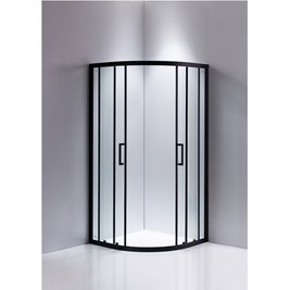 Czarna kabina prysznicowa półokrągła 90x90 drzwi rozsuwane BS01B