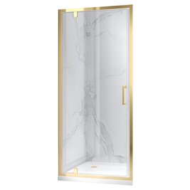Złote szczotkowane drzwi prysznicowe uchylne do wnęki 80 cm ZES-KZ18B-GL-BR-80