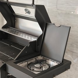 Grill gazowy ZEUS-B kolor czarny ruszt żeliwny moc 11,5 kW + pokrowiec + palnik boczny