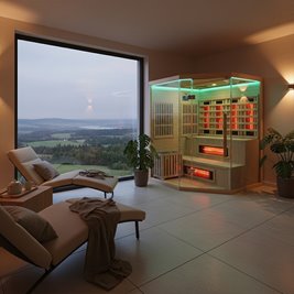 Sauna Combo na podczerwień + fińska 5-osobowa 150x150 cm Moss1 6KW