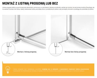 Drzwi prysznicowe uchylne 140 cm lewe EXK-1216 Reflexa New Trendy