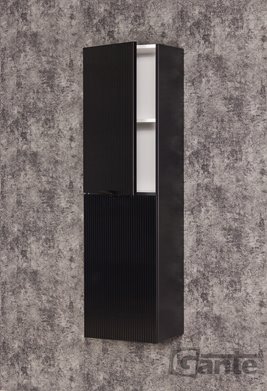 Słupek łazienkowy wiszący szklane fronty czarny mat 40x144 cm Bravia Gante