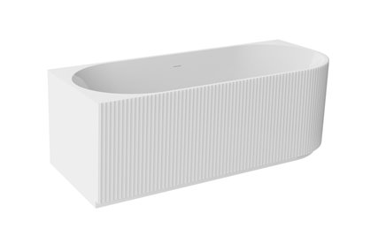 Denaya Besco biała wanna wolnostojąca 150 cm lewa syfon czarny WAS-150-DLB