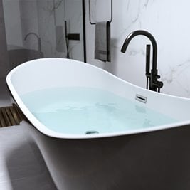 Wanna wolnostojąca czarno biała 150 cm Rica Hydrosan