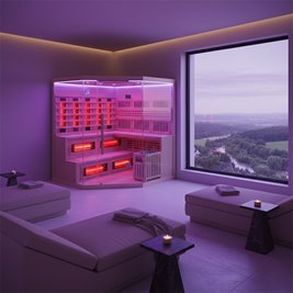 Sauna Combo na podczerwień + fińska 6 osobowa 200x200 cm Moss2 8KW