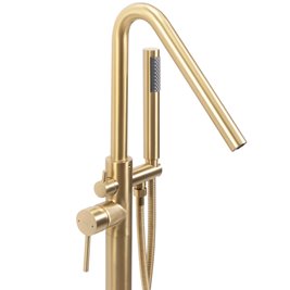 Złota szczotkowana bateria wannowa wolnostojąca Aras Rea