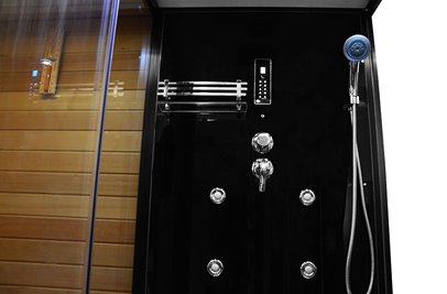 Sauno kabina prysznicowa prostokątna czarna 180x110 cm MO-1752B LEWA TRIO