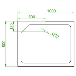 Kabina prysznicowa zabudowana prostokątna profil szczotkowany 100x80 Alma Prawa