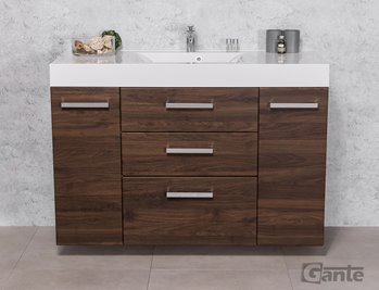 Szafka łazienkowa wisząca z umywalką 120 cm 50/3 Nela Fokus kolor orzech