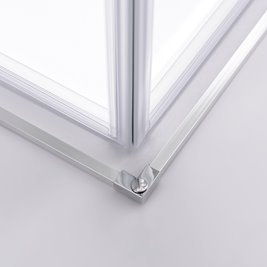 Chromowana kabina prysznicowa kwadratowa Super Slim Nova 80x80 drzwi rozsuwane