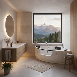 Wanna z hydromasażem narożna 152x152 cm Tiga 604