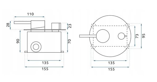 Bateria wannowa podtynkowa box Lungo Rea miedź szczotkowana