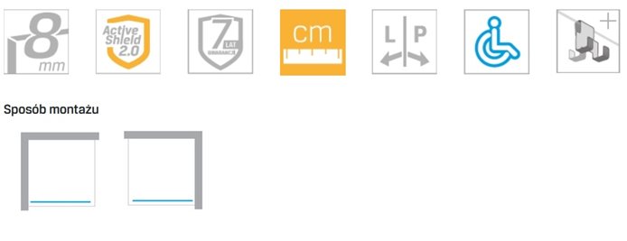 Ścianka prysznicowa 80 cm EXK-0009 New Modus New Trendy