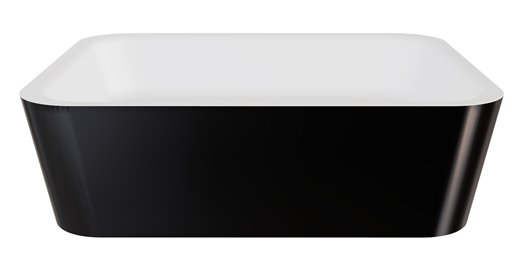 Czarno-biała umywalka nablatowa 40x50 cm z konglomeratu Assos B&W Besco UMD-A-NBNW