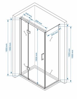 Czarna Kabina prysznicowa prostokątna drzwi uchylne 100x90 KZ03AB