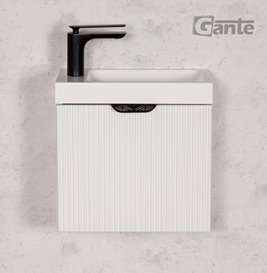 Szafka łazienkowa wisząca z umywalką biały mat 40 cm Fresco Gante