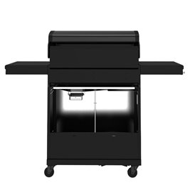 Grill gazowy ZEUS-C kolor czarny ruszt żeliwny moc 14,5 kW + pokrowiec + palnik boczny + LED zdjęcie 12