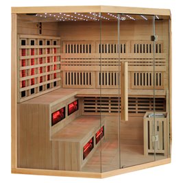 Sauna Combo na podczerwień + fińska 6 osobowa 200x200 cm Moss2 8KW