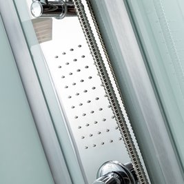 Kabina prysznicowa półokrągła zabudowana profil stal szczotkowana 80x80 Puerto zdjęcie 22