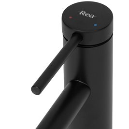 Czarna bateria umywalkowa wysoka Foss Rea