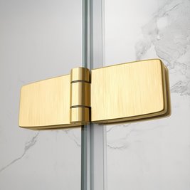 zawiasy drzwi prysznicowych złoto szczotkowane