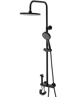 Czarny zestaw prysznicowy z wylewką Max Rea