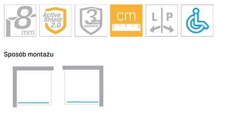 Ścianka prysznicowa chromowana 70 cm K-1714 Nesta Chrome New Trendy