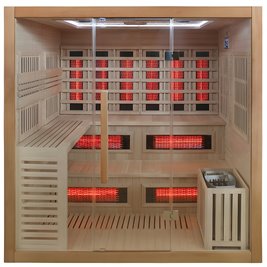 Sauna Combo na podczerwień + fińska 6-osobowa 200x160 cm Helsi2 8KW