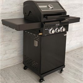 Grill gazowy ZEUS-A kolor czarny ruszt żeliwny moc 8,5 kW + pokrowiec + palnik boczny